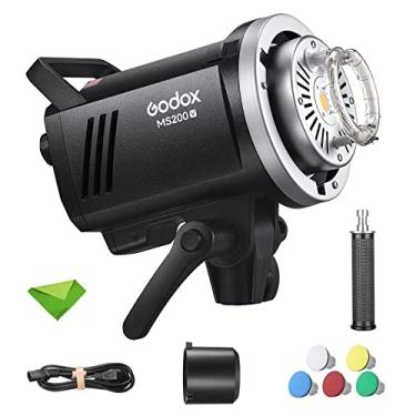 Imagem de Godox MS200V 200W Strobe Flash 0.1-1.8S Recycle Time 5600K GN53 2.4G com LED Modeling Lamp LED Light Strobe Flash Monolight para Fotografia, etc (MS200 Versão Atualizada)