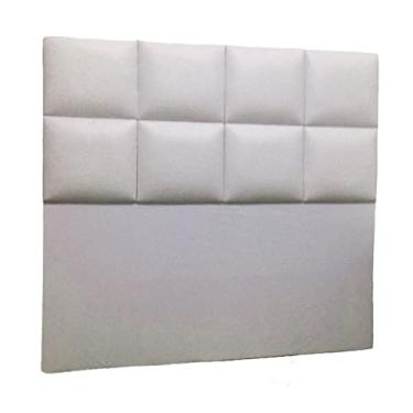 Imagem de Cabeceira Casal Sintético Branco Modulada 1.40x1.25