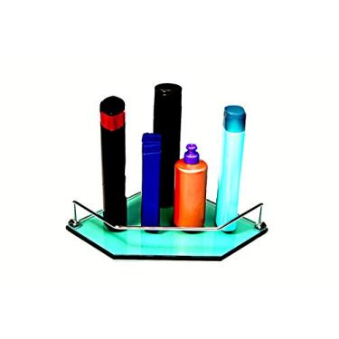 Imagem de Porta Shampoo de Canto Reto em Vidro Verde Lapidado - Aquabox - 25cmx25cmx10mm