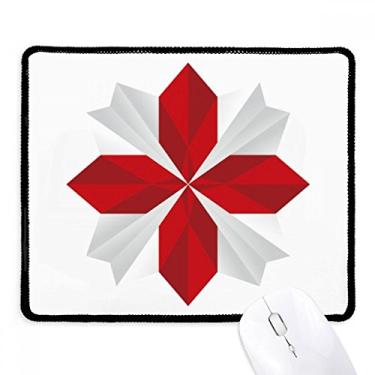 Imagem de Mouse pad abstrato de Natal com estampa de flores de origami e bordas costuradas Tapete de borracha para jogos