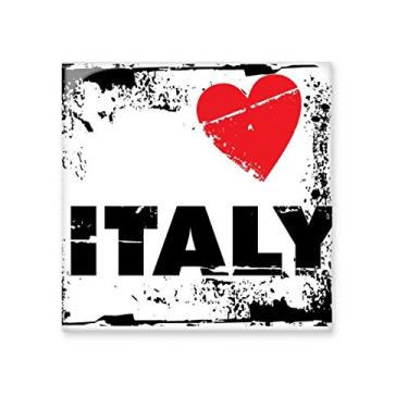 Imagem de I Love Italy Palavra Amor Azulejo de cerâmica quadrado brilhante decalque pedra adornada tijolo vitrificado