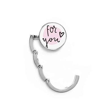 Imagem de Gancho de mesa com citação rosa para escrever à mão, gancho decorativo, gancho dobrável