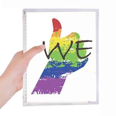 Imagem de LGBT Bandeira de arco-íris, cadernos, diários de folhas soltas, recarregáveis, artigos de papelaria