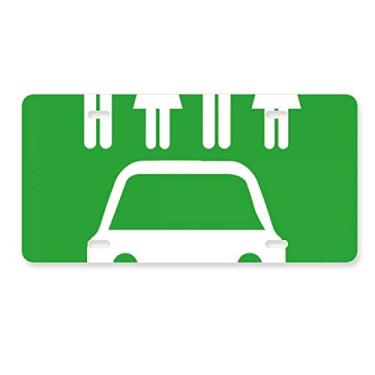 Imagem de DIYthinker Placa de licença Four People Energy Vehicles Protect Environment Decoração de aço inoxidável para automóveis