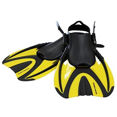 Imagem de Snorkel Master Barbatanas de natação com snorkel, amarelas, média