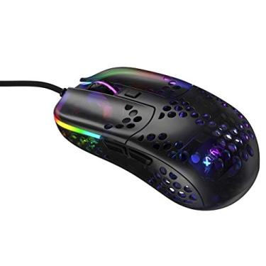 Imagem de XTRFY MZ1 Zy's Rail – Mouse para jogos ultraleve projetado por Rocket Jump Ninja, RGB personalizado, formato único, objetivo final, componentes de última geração - preto/transparente