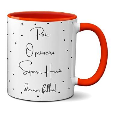 Imagem de Caneca Pai Primeiro Super-Herói Do Filho Xícara Minimalista (Vermelha)