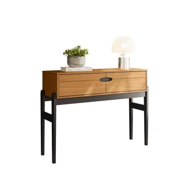 Imagem de Aparador Retrô Intense Com Pés de Madeira Freijó Com Preto - Movelove