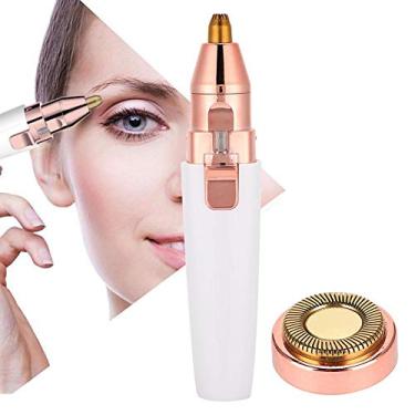 Imagem de xuuyuu Aparador de sobrancelha, removedor de pelos faciais para mulheres, 2 em 1, removedor de sobrancelha e pêlos indolores, lábios, nariz, corpo, remoção de pelos faciais para mulheres