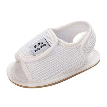 Imagem de Sandálias infantis tamanho 4 meninas primavera e verão crianças sapatos infantis meninos e meninas sandálias pérola bebê sandálias, B - branco, 6-12 Months Infant