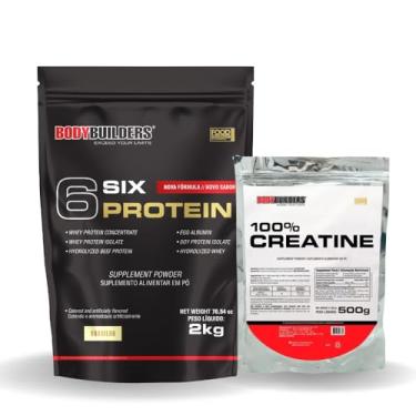 Imagem de Kit Whey Protein Concentrado 6 Six Protein 2kg + 100% Creatina 500g - Bodybuilders (Baunilha)