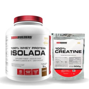 Imagem de Kit Whey Protein 100% Isolada 2kg + 100% Creatina 500g - Bodybuilders (Chocolate)