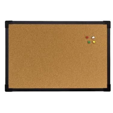 Imagem de Quadro de Aviso Cortiça Moldura Mdf Soft Colors Preto STALO, 80x60