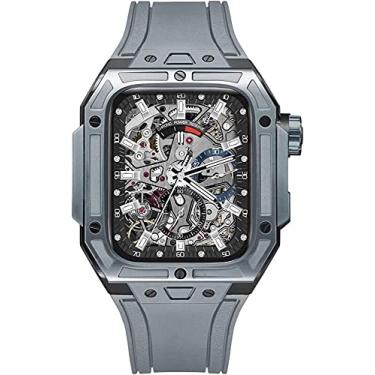 Imagem de BUDAY Kit de retrofit de caixa de aço inoxidável 316L Fluororubber pulseira de relógio, para Apple Watch Band Series 7 45mm 44mm, capa de metal de proteção tática para homens kit de modificação de