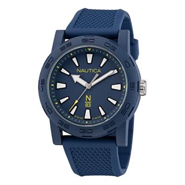 Imagem de Nautica N83 Relógio masculino N83 Ayia Triada azul trigo PU fibra relógio (modelo: NAPATF202), Azul