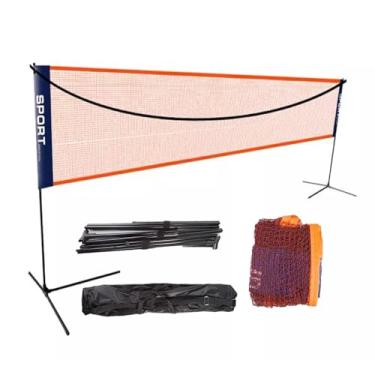 Imagem de Conjunto Portátil De Rede De Badminton Com Suporte, Redes De Pickleball De Tênis Dobráveis, Para Parque De Quintal De Academia, Altura Ajustável (Size : 5.1m/17ft)