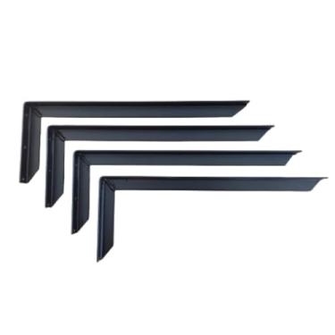 Imagem de Kit Suportes Mão Francesa 40 Cm Reforçada Com 4 Peças na Cor Preta + Parafusos