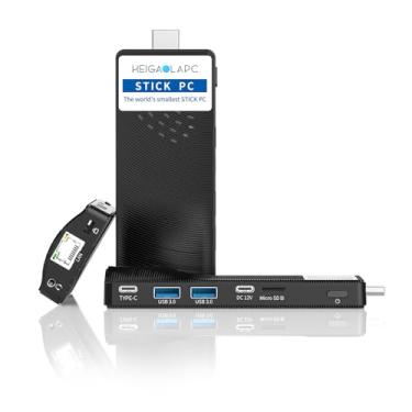 Imagem de HEIGAOLA Mini PC Windows 11 Pro Celeron J4125 8GB/128GB Computador de Mesa Micro Stick HDMI 4K USB PD3.0 Ethernet Gigabit, WiFi 5.0, BT 5.2, Type-C, Stick PC no Escritório,Plugues Americanos