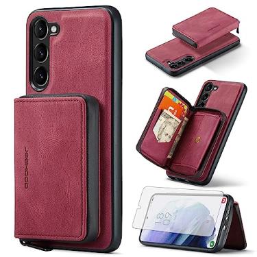 Imagem de Capa de celular para Samsung Galaxy S23 Plus S23+ 5G capa carteira com protetor de tela de vidro temperado e suporte para cartão de crédito com zíper celular S23plus 23S + S 23 23+ SM-S916U 16.8 cm