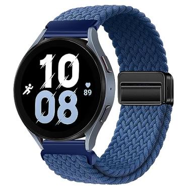 Imagem de Pulseiras magnéticas de nylon compatíveis com Samsung Galaxy Watch 6/5/4/3 Pro/Classic/Sport/Gear S3/S2 Frontier/Active, 20 mm e 22 mm para relógio Samsung Watch 47 mm, 46 mm, 45 mm, 44 mm, 43 mm, 42 mm, 41 mm e 40 mm