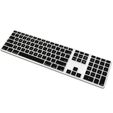 Imagem de Capa de teclado numérica sem fio ProElife 2017 ultra fina de silicone para teclado numérico Bluetooth, Fino, ABlack, for Apple Wired Keyboard (MB110LL/B)