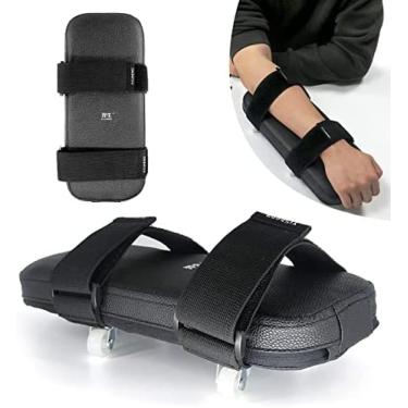 Imagem de Skate de reabilitação de ombro na mesa, equipamento de exercício auxiliar para reabilitação de braço com rodas giratórias de 360 ​​° para recuperação do manguito rotador, melhora a flexibili