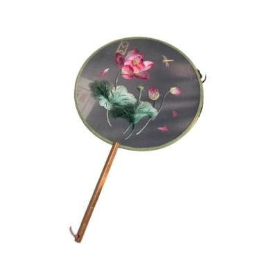 Imagem de YTDJJWLS Ventilador Hanfu bordado dupla face de 36 cm estilo antigo no verão