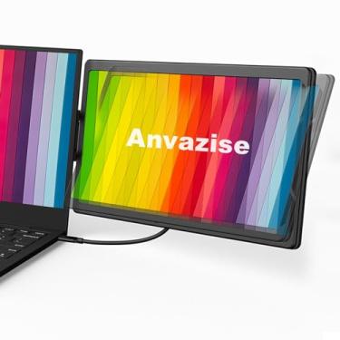 Imagem de Anvazise Extensor De Monitor De Laptop,15.6 inch Monitor portátil Duas Telas 1920 × 1080 FHD IPS USB C/HDMI portátil, suporte de capa incluído, Plug and Play,para Laptop notebook (13.3 inch)