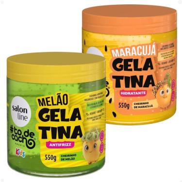 Imagem de Kit Salon Line Kids #todecacho 2 Gelatinas: Melão e Maracujá 550g