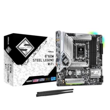 Imagem de Placa Mãe ASRock B760M Steel Legend WiFi, Chipset B760, Intel LGA 1700, mATX, DDR5