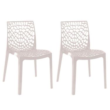 Imagem de Kit 2 Cadeiras Gruvyer Estrutura Em Polipropileno Fratini Branco