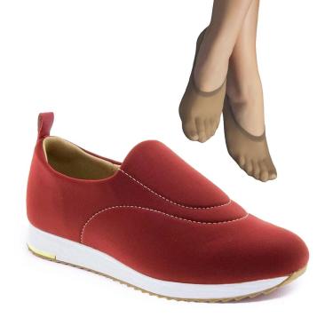Imagem de Tênis Usaflex Feminino Slip On Elastano V9103+2P de Meias Color Sports Sapatilha 9055