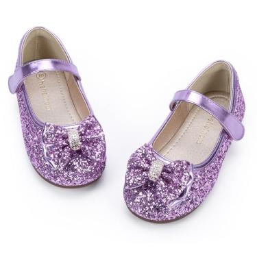 Imagem de Hehainom Sapatilhas para meninas pequenas Mary Jane Flower Girl Sapatos escolares de festa de casamento, Lantejoulas, 9 Toddler