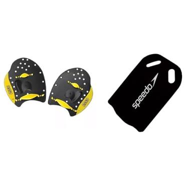 Imagem de Kit Natação Speedo Palmar Power Paddles + Prancha Swim (preto, Palmar M)