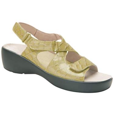 Imagem de Drew Sandálias femininas Abby Black Croc 5 M, Crocodilo ósseo, 11.5 X-Wide