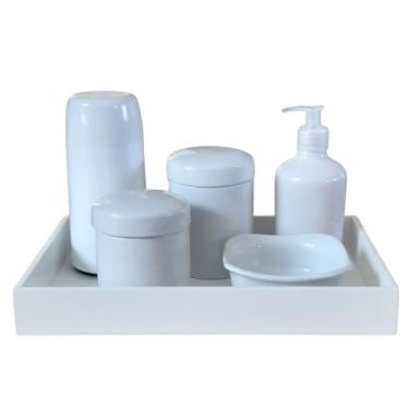 Imagem de Antilope Decor Porcelanas, Kit higiene bebê Liso 6 pçs - Peças Porcelana Bandeja Pinus