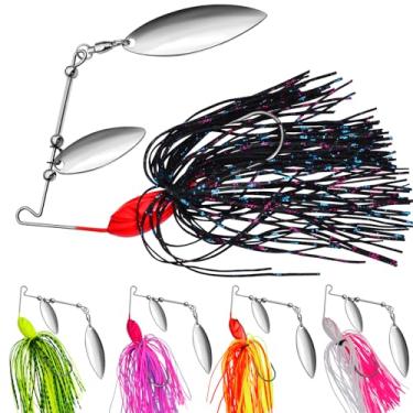 Imagem de Spinnerbait Isca de pesca, kit de iscas giratórias de metal duro para robalo truta lúcio salmão walleye água doce água salgada Spinner-Bait isca de pesca de robalo 5 peças/conjunto 9,9 g