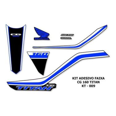Imagem de Adesivo Personalizado Resinado P/ Moto CG160 Fan Azul Branco - Resitan