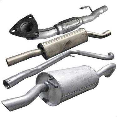 Imagem de Kit Escapamento Tubos + Abafador + Traseiro Gol 1.6 2009... - ScapJá