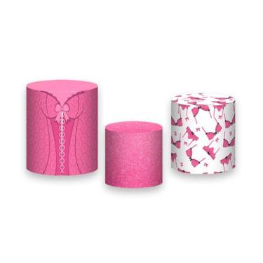 Imagem de Trio de Capas de Cilindro - Chá de Lingerie Rosa 011 - Via Cores
