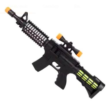 Imagem de Brinquedo Dia Das Crianças Arminha Metralhadora Militar Infantil com L