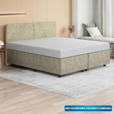 Imagem de Base Cama Box King Size Suede Bordado - SkyBox - SKYBOX BOX E BAÚS, Be