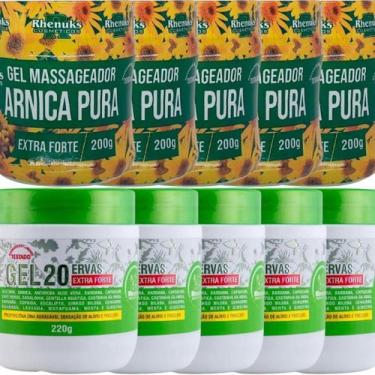 Imagem de Revenda 5 Gel Arnica Pura 200G + 5 Gel 20 Ervas Extra Forte - Rhenuks