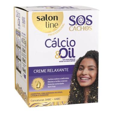 Imagem de Kit Salon Line SOS Cachos Creme Relaxante Guanidina Calcio&Oil