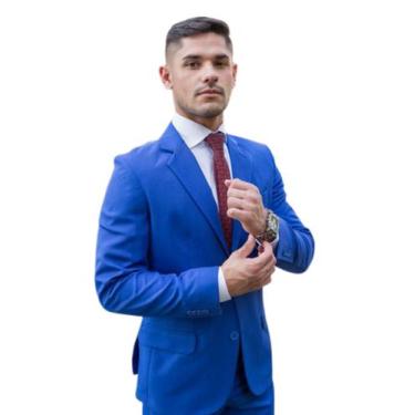 Imagem de Terno Slin Microfibra -Azul Royal - Paletó + Calça + Barato "ENVIO IME