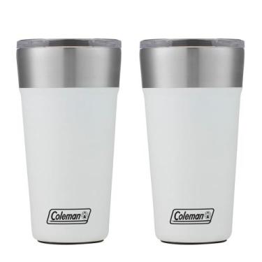 Imagem de Kit com 2 Copos Térmicos com Tampa 600ml Branco Coleman, Único