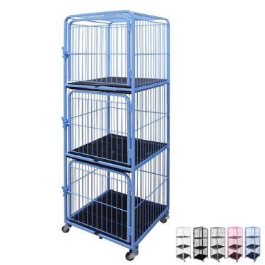 Imagem de Canil Gaiola Vertical 3 Lugares Cães Cachorro Pet Shop Tosa - Açomix, 