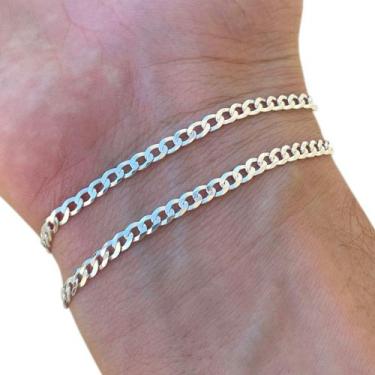 Imagem de Kit 2 Pulseira Masculina Grumet Escama Peixe 3mm Prata 925 - Hakuna Jo