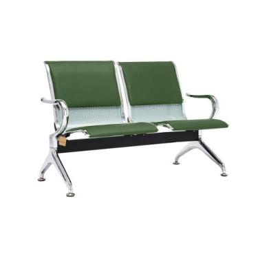 Imagem de Cadeira Longarina Com Est Cromada 2 Lugares Colors - Mak Decor, Verde
