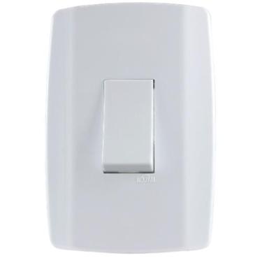 Imagem de Kit 20PC Conj Placa 4x2 Inter 1 Tecla Simp 10a 250v Vert Slim - Ilumi